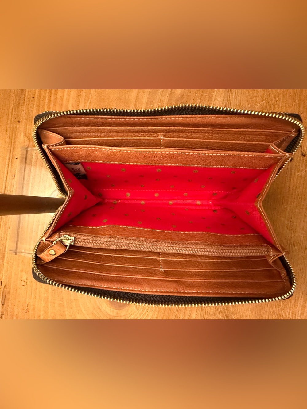 kate spade Black, Red and Brown Striped Wallet - Picture 3 of 6